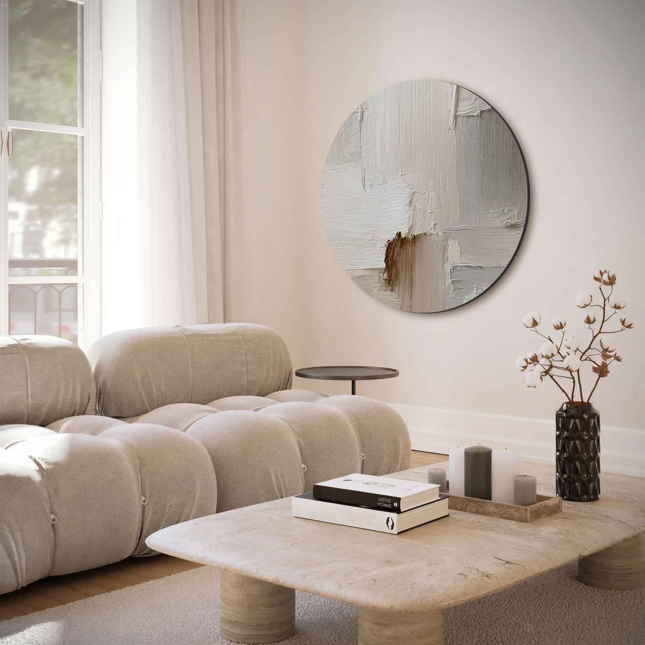 Beige textuur Muurcirkel