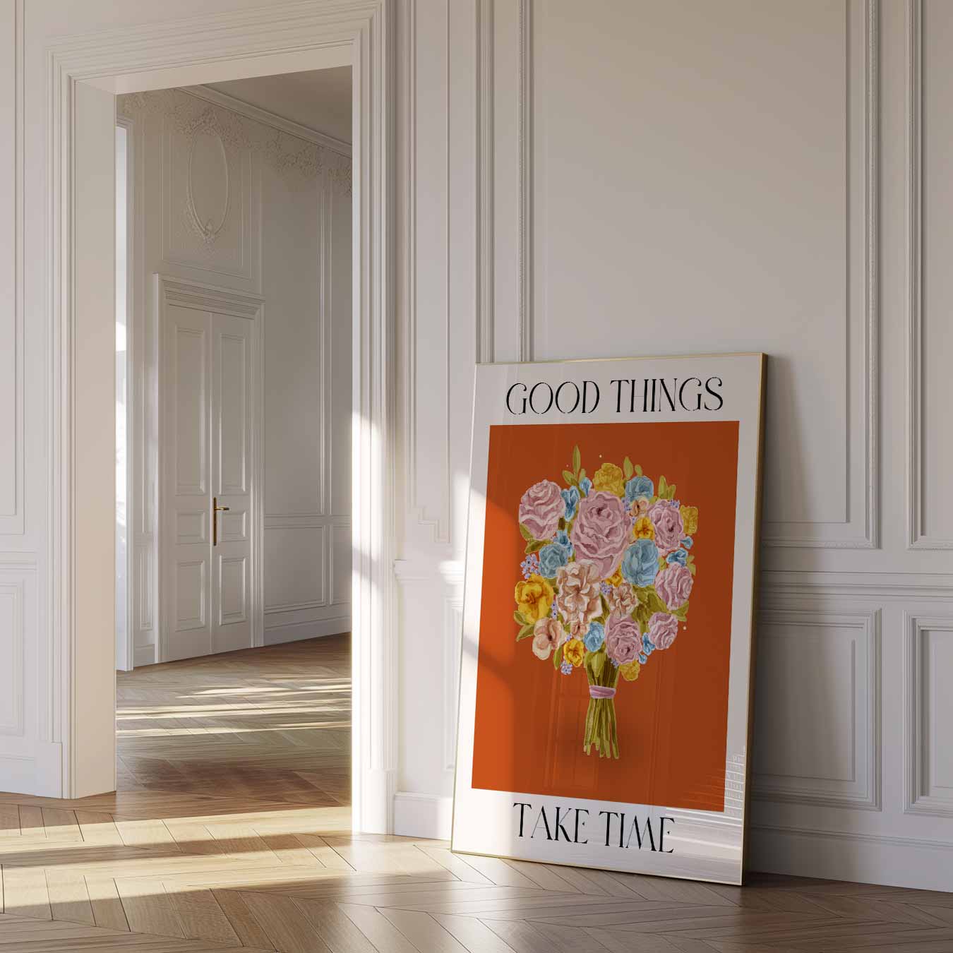 Bloemenpracht Poster met Inspirerende Tekst Poster-WallArtistic