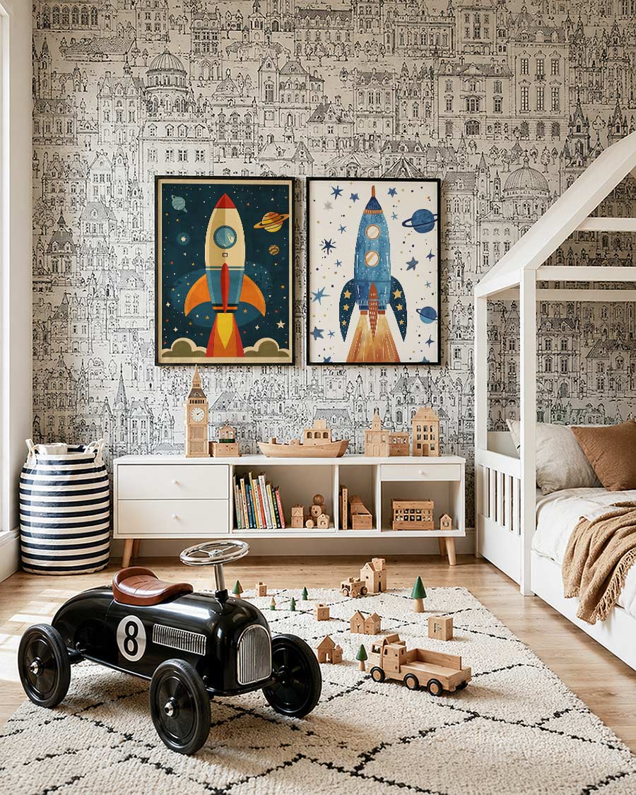 Ruimtevaart en sterren Posterset