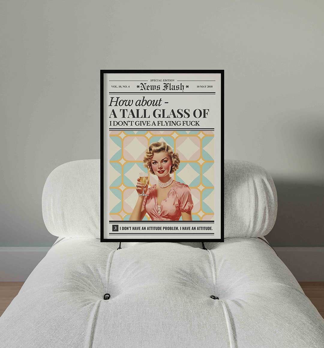 Vrouw met glas Poster