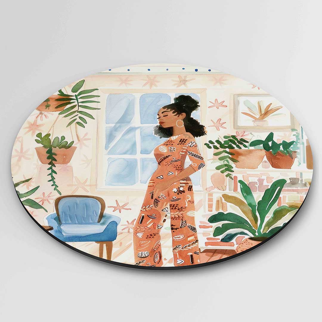 Vrouw in interieur Muurcirkel