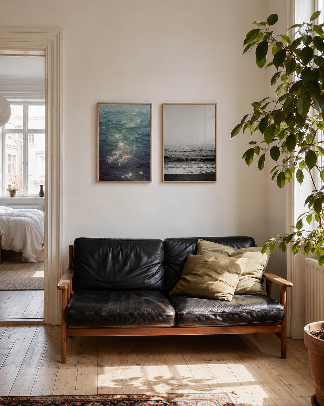 Zonneschittering op water Posterset