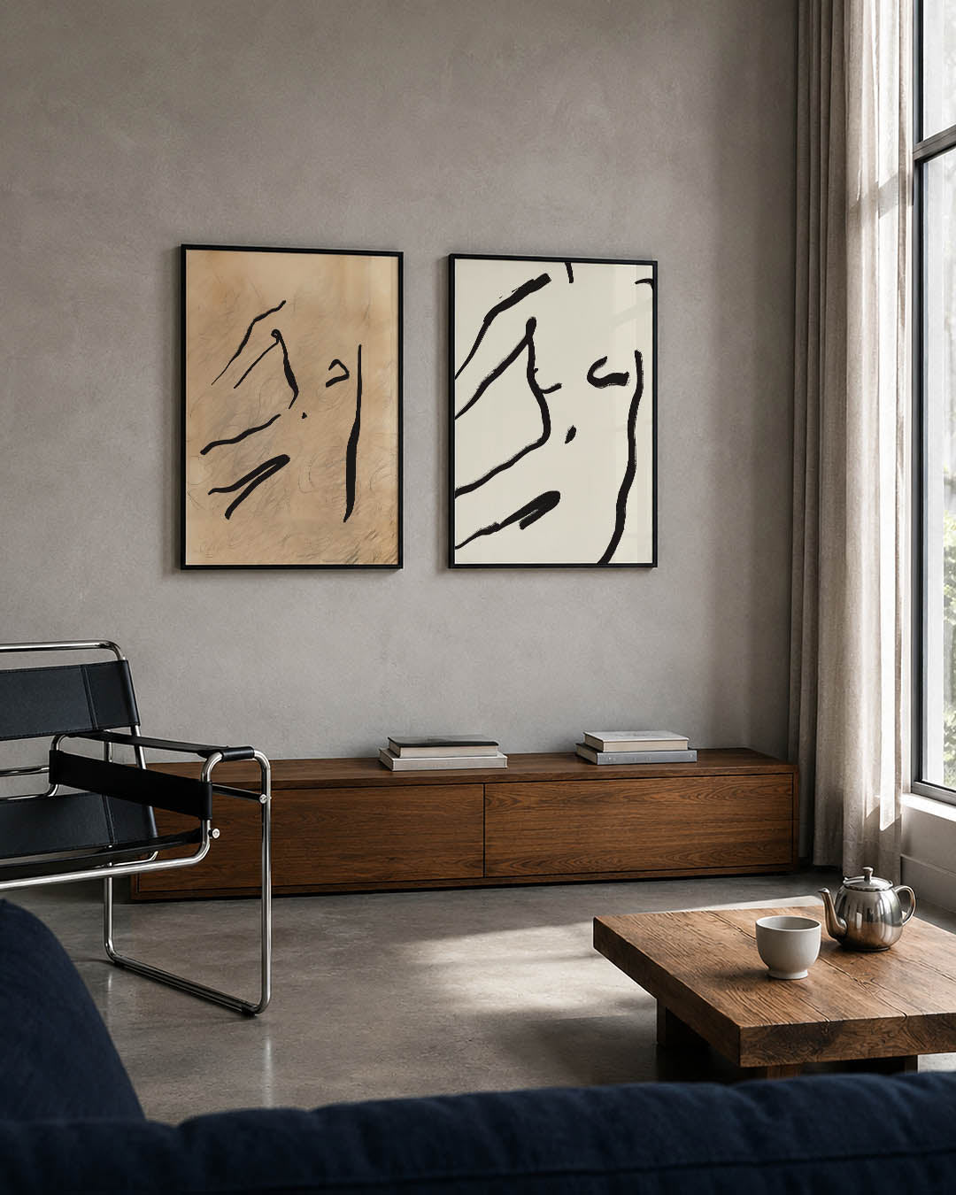 Lijnenspel en vormen Posterset