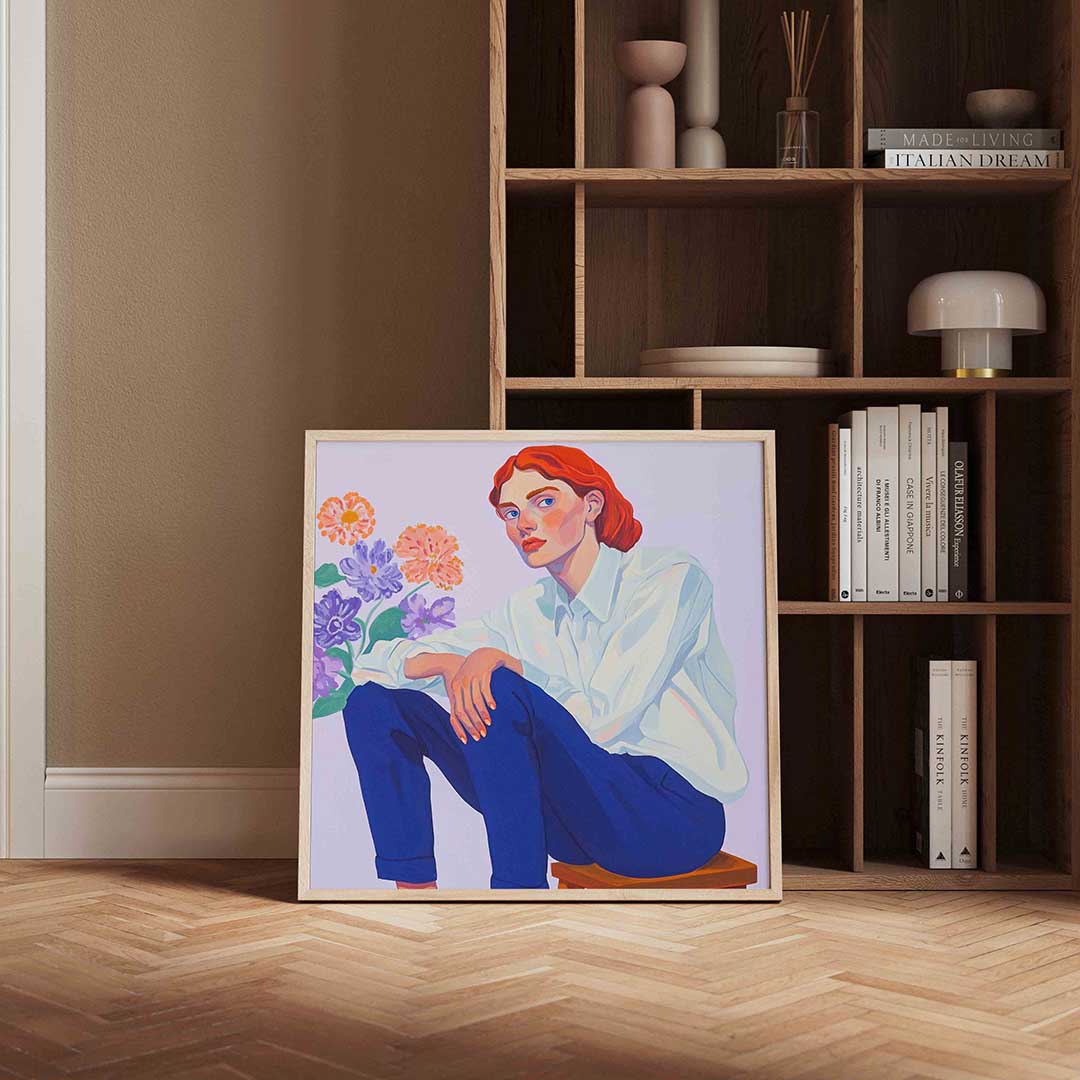 Vrouw met bloemen Poster