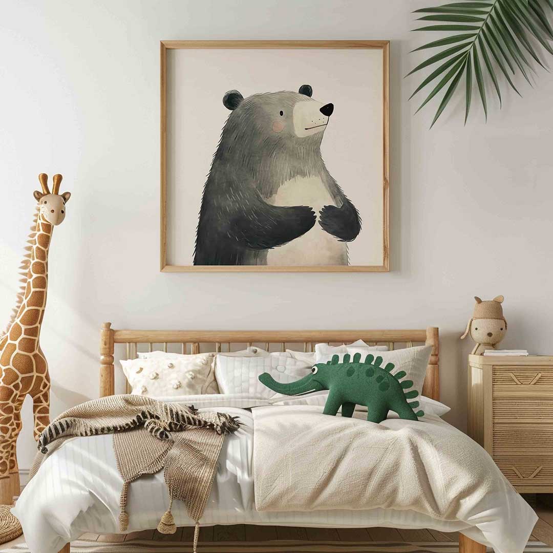 Beer met grijze vacht Poster