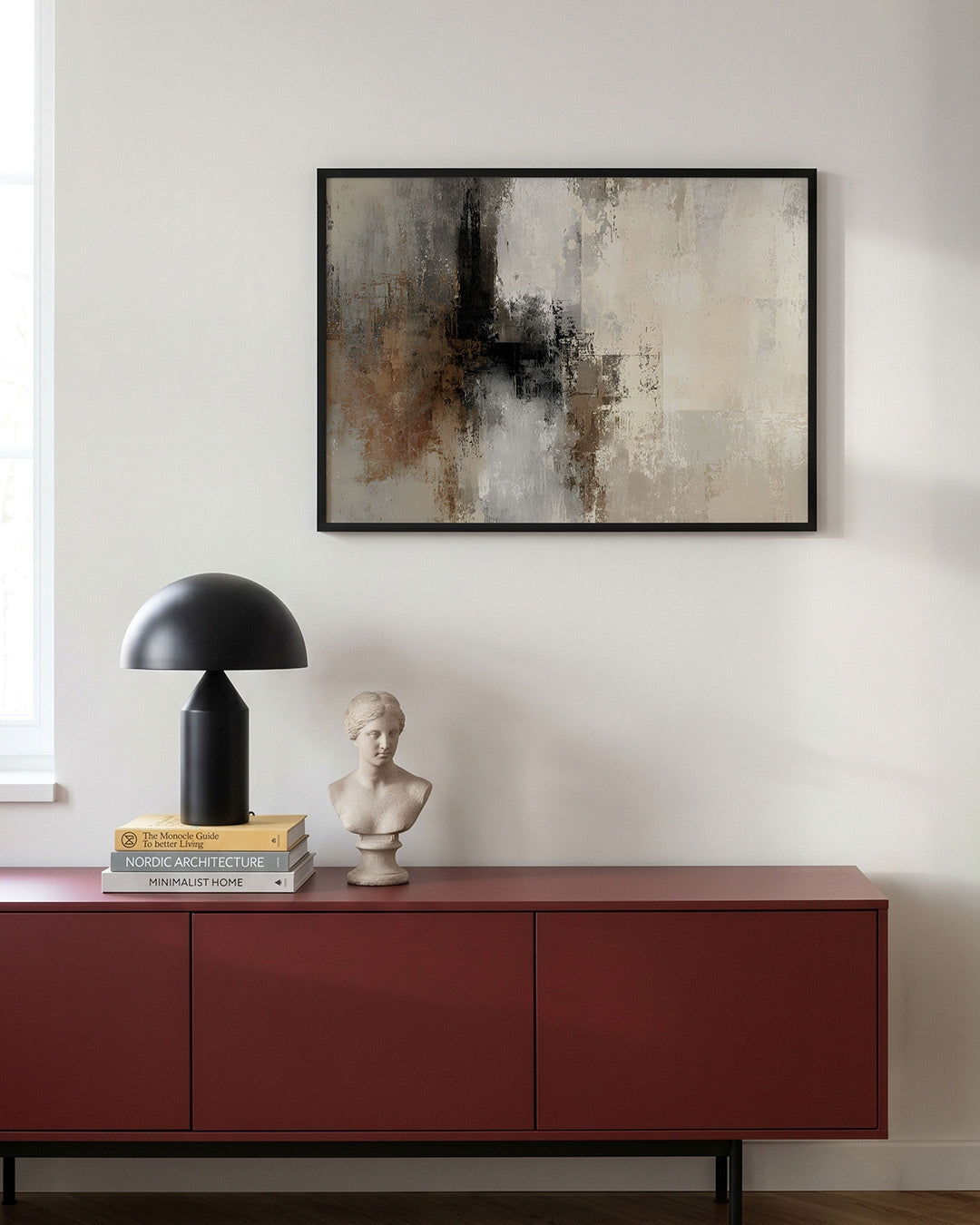 Abstracte beige en bruine Poster