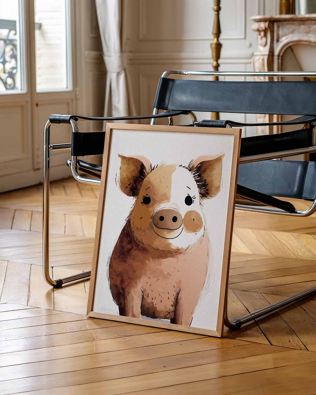 Schattige Varkensvriend Poster-WallArtistic