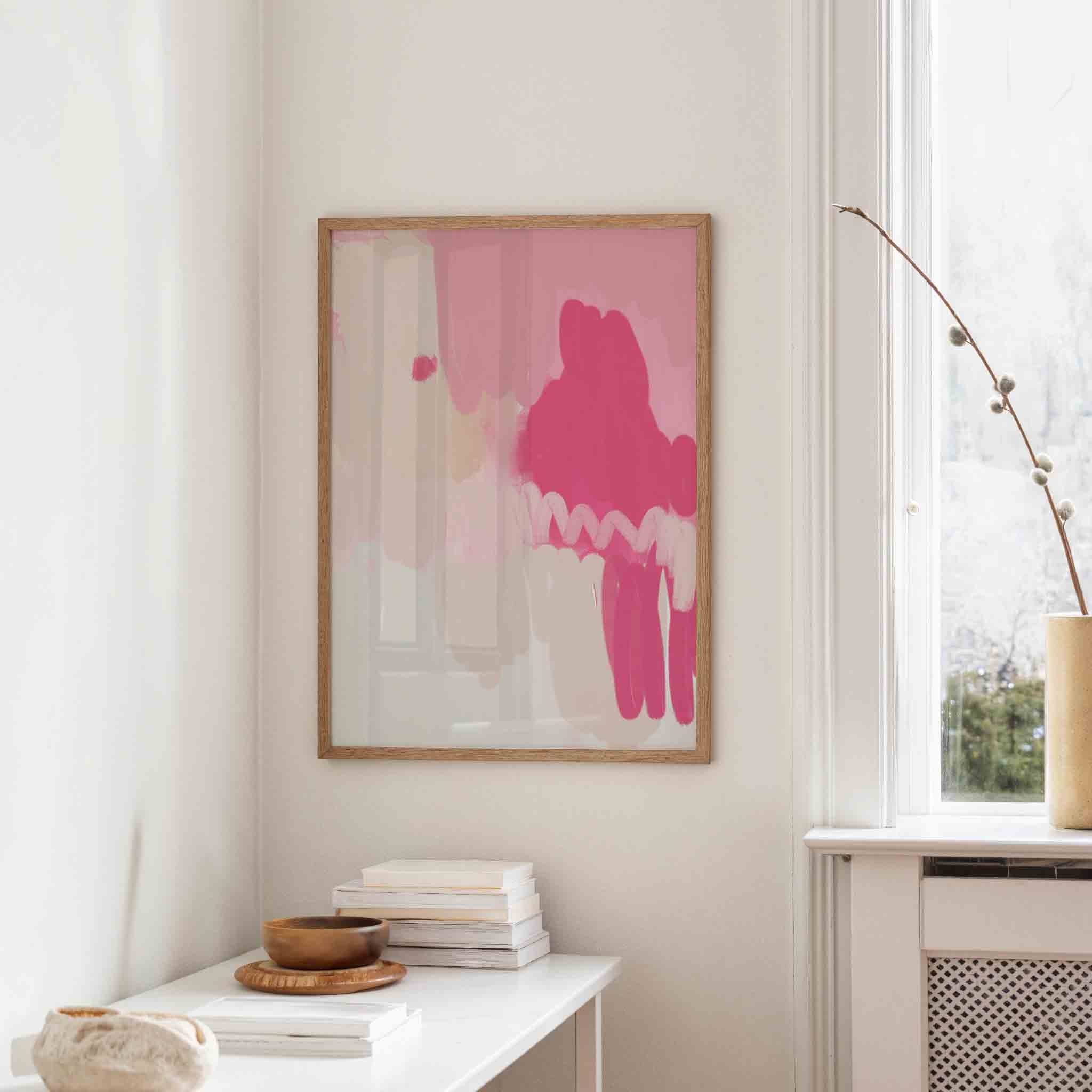 Roze abstracte vormen Poster