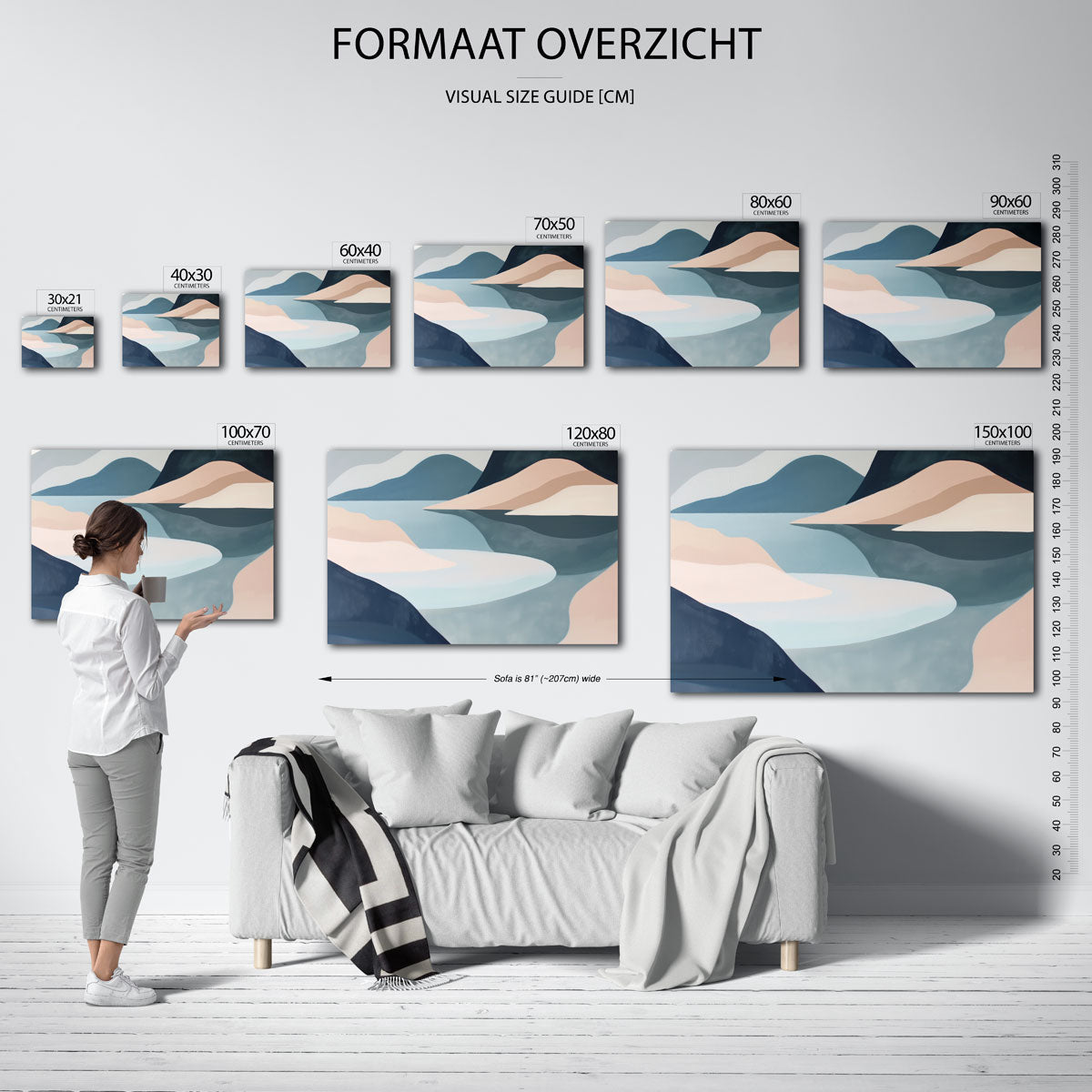 Abstracte landschapsvormen Poster