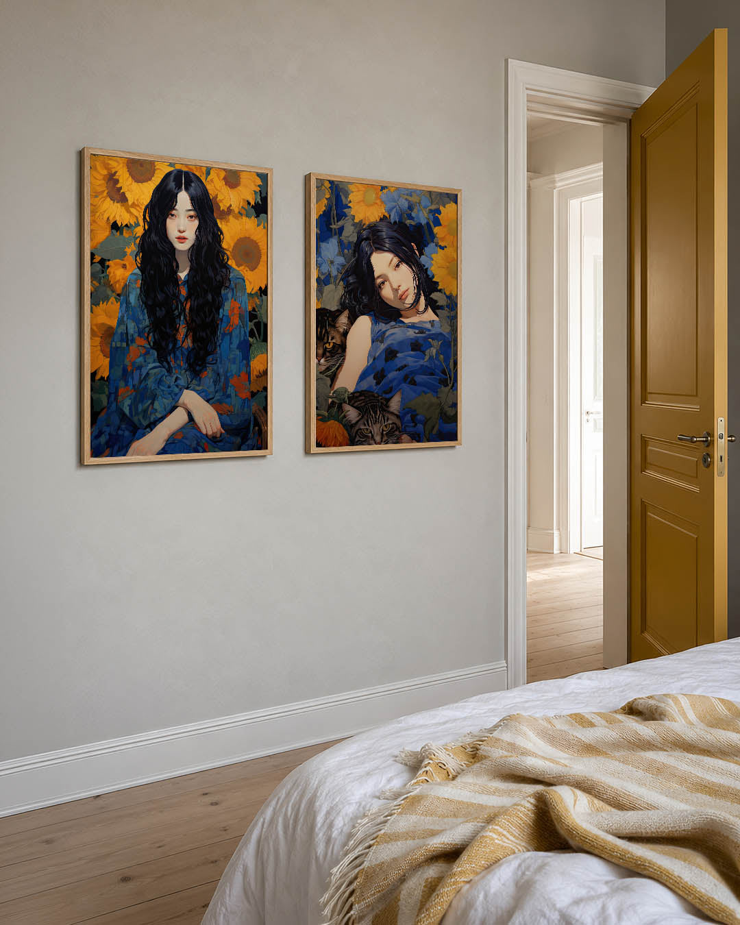 Bloemen en portret Posterset