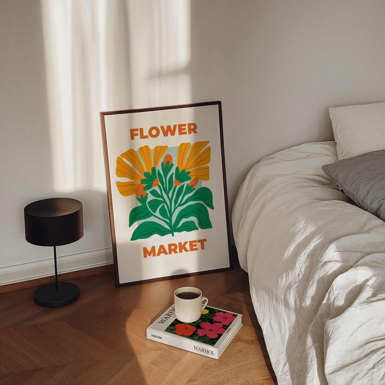 Kleurrijke Bloemenmarkt Poster-WallArtistic