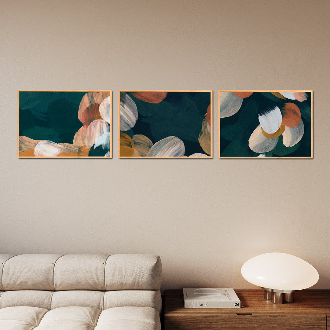 Kleurrijke penseelstreken Posterset