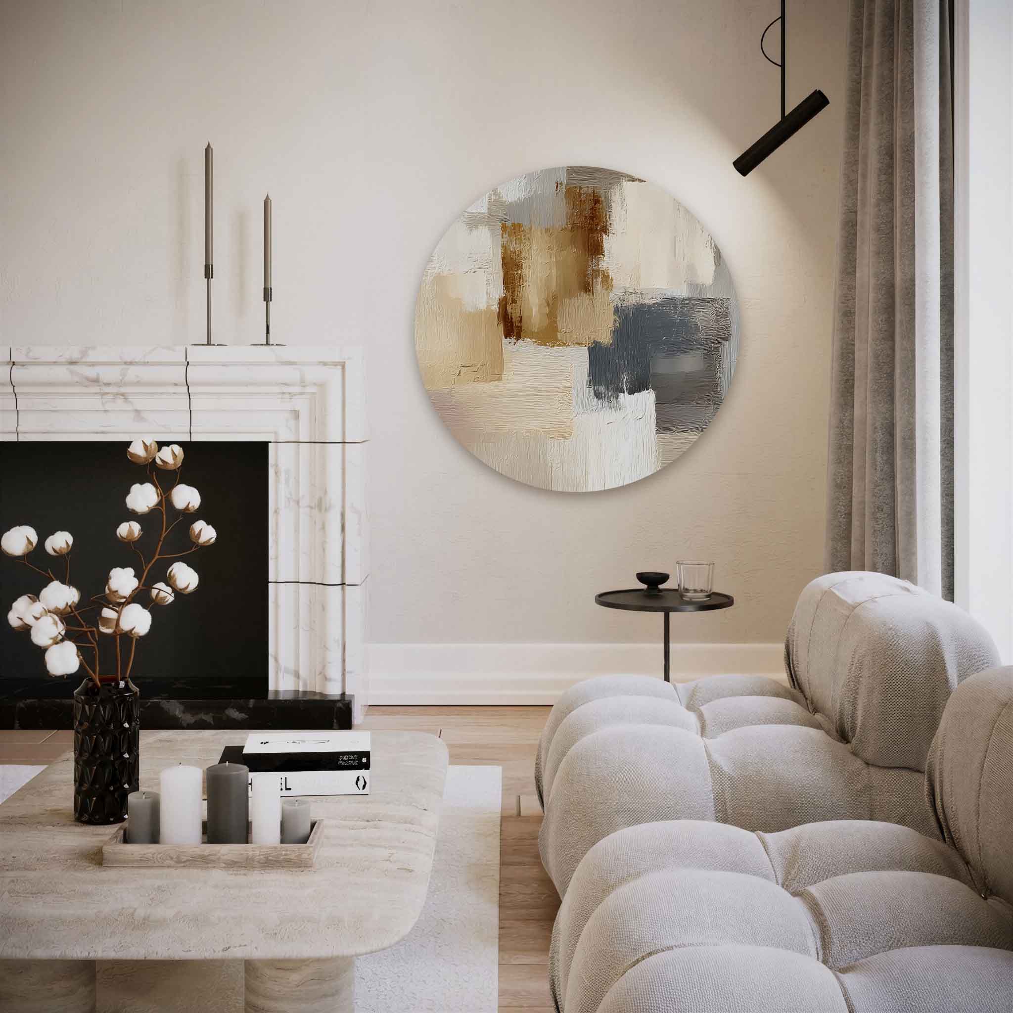 Abstracte beige en bruine Muurcirkel