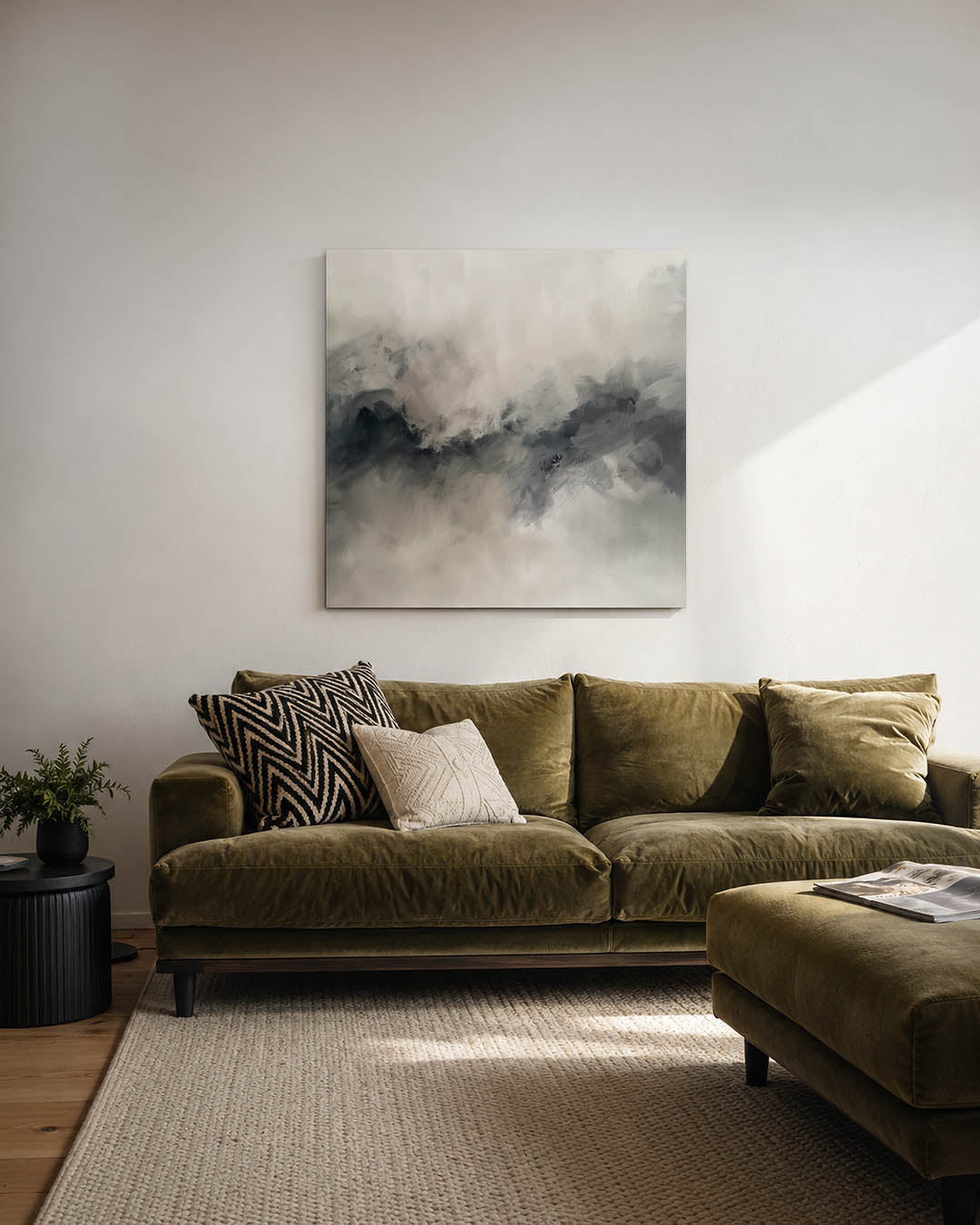 Vloeiende grijstinten Kunstwerk