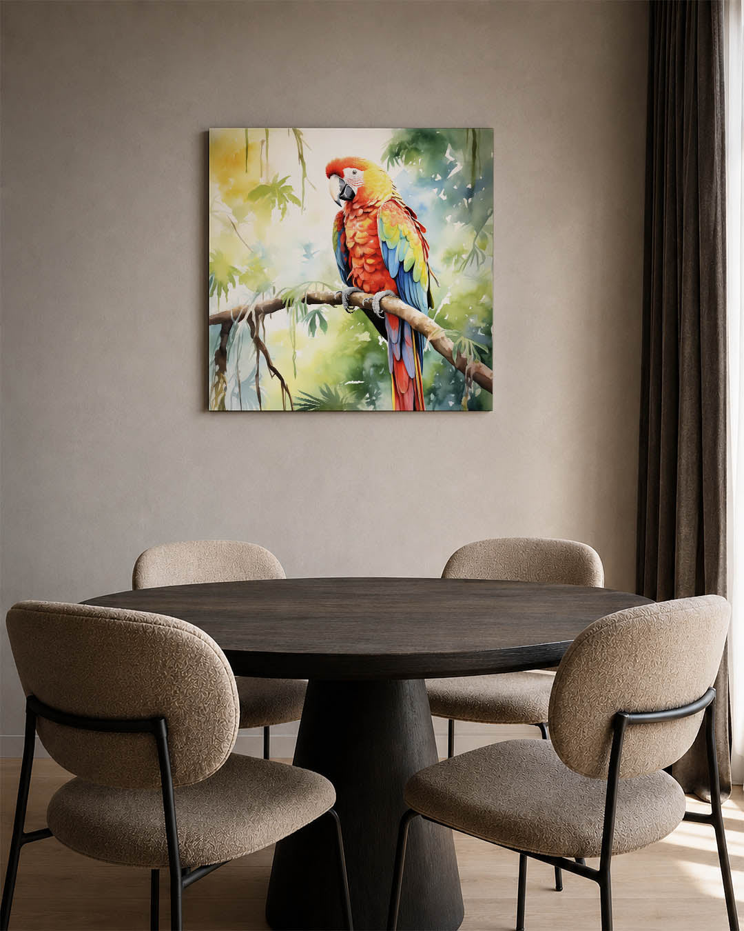 Vrolijke papegaai Kunstwerk