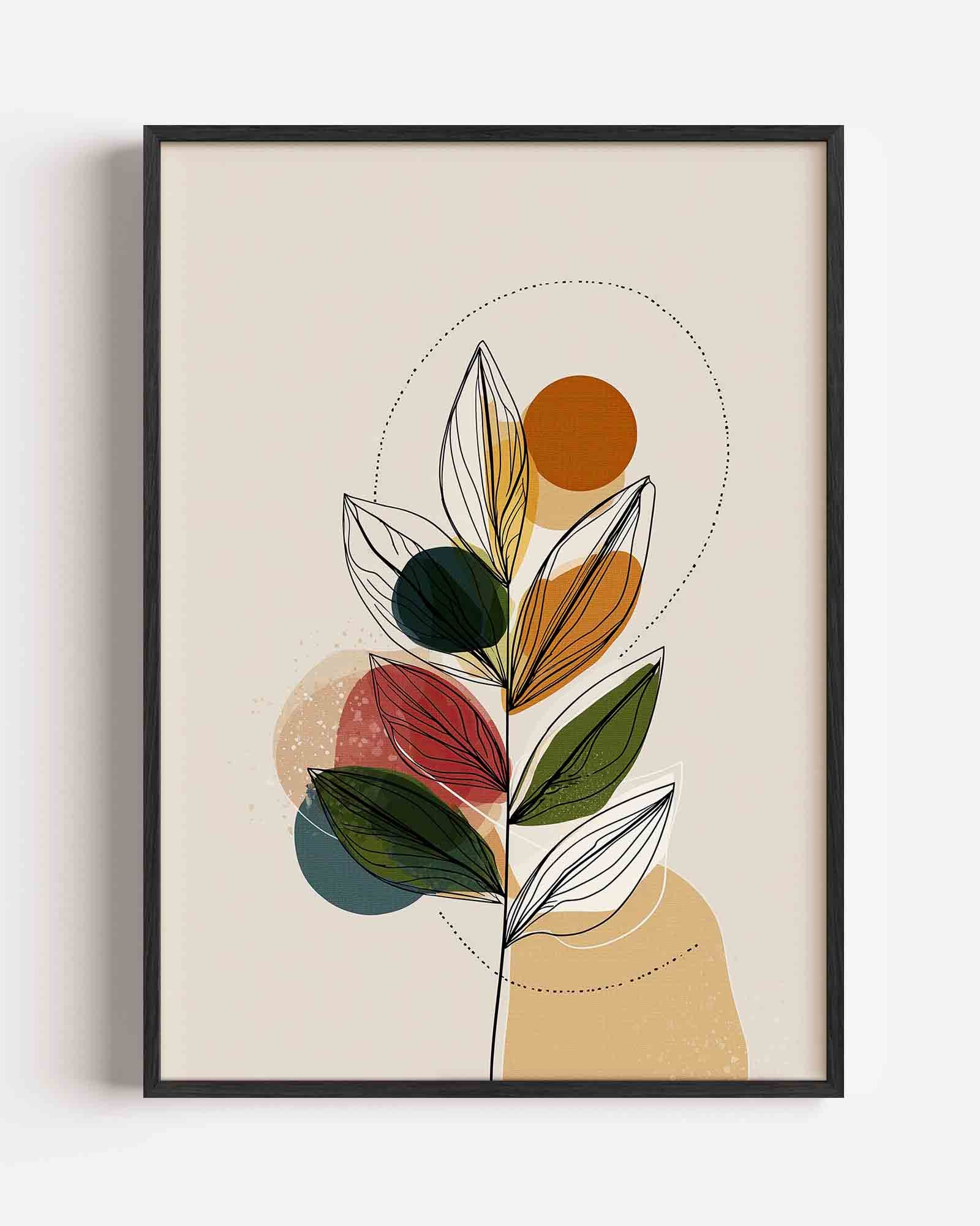 Bladeren en cirkels Poster