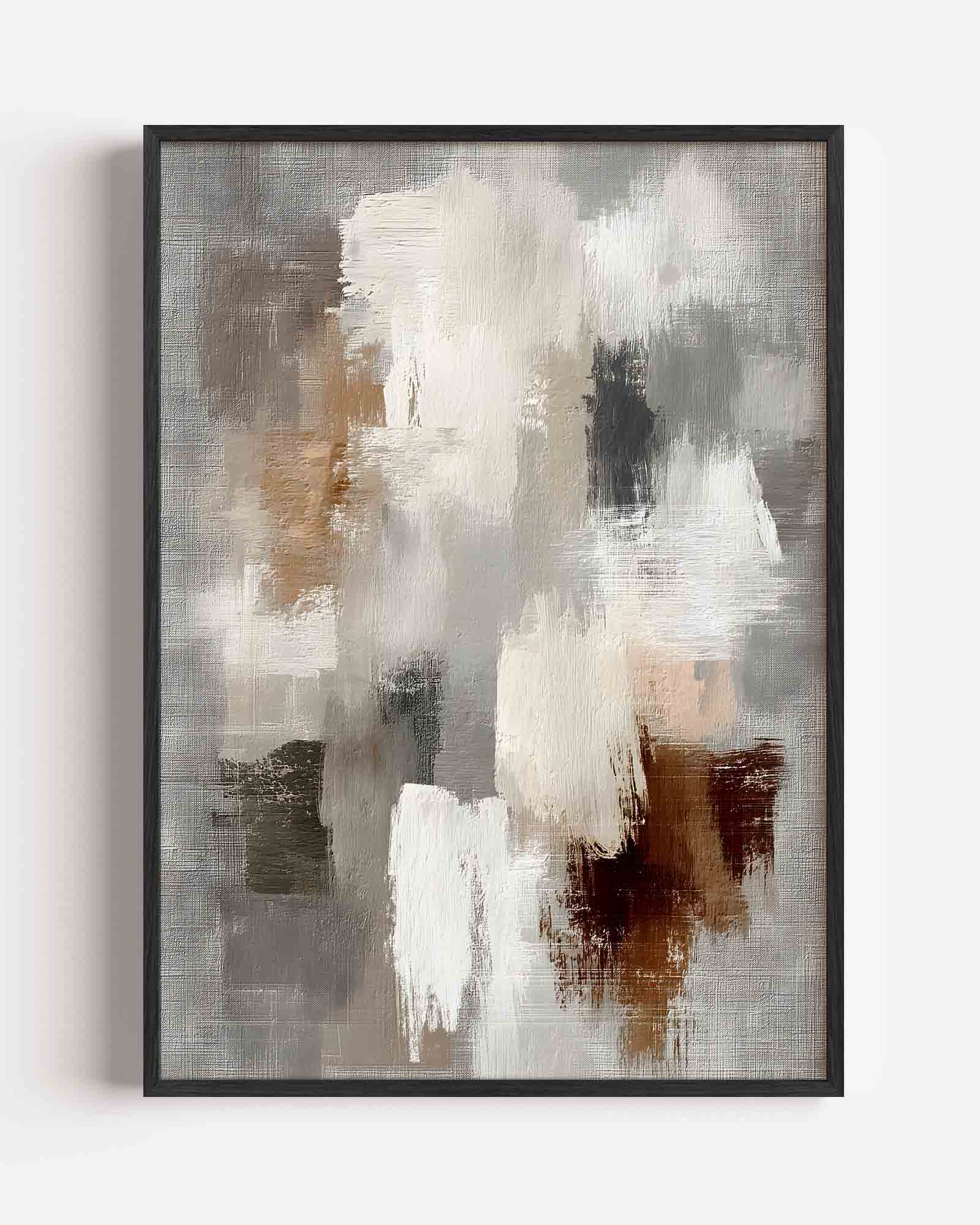 Abstracte beige en grijze Poster