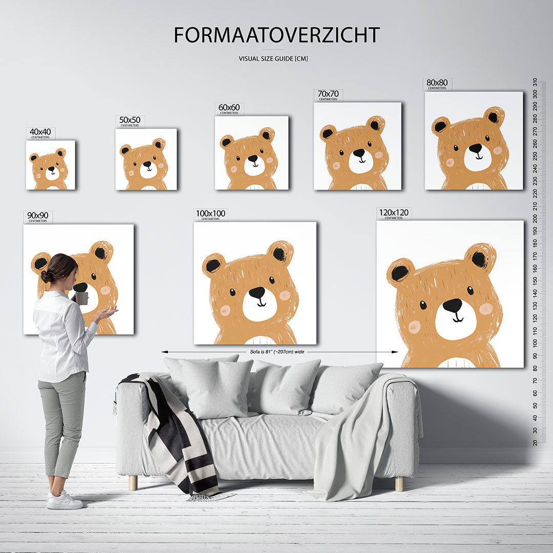 Vrolijke beer illustratie Kunstwerk