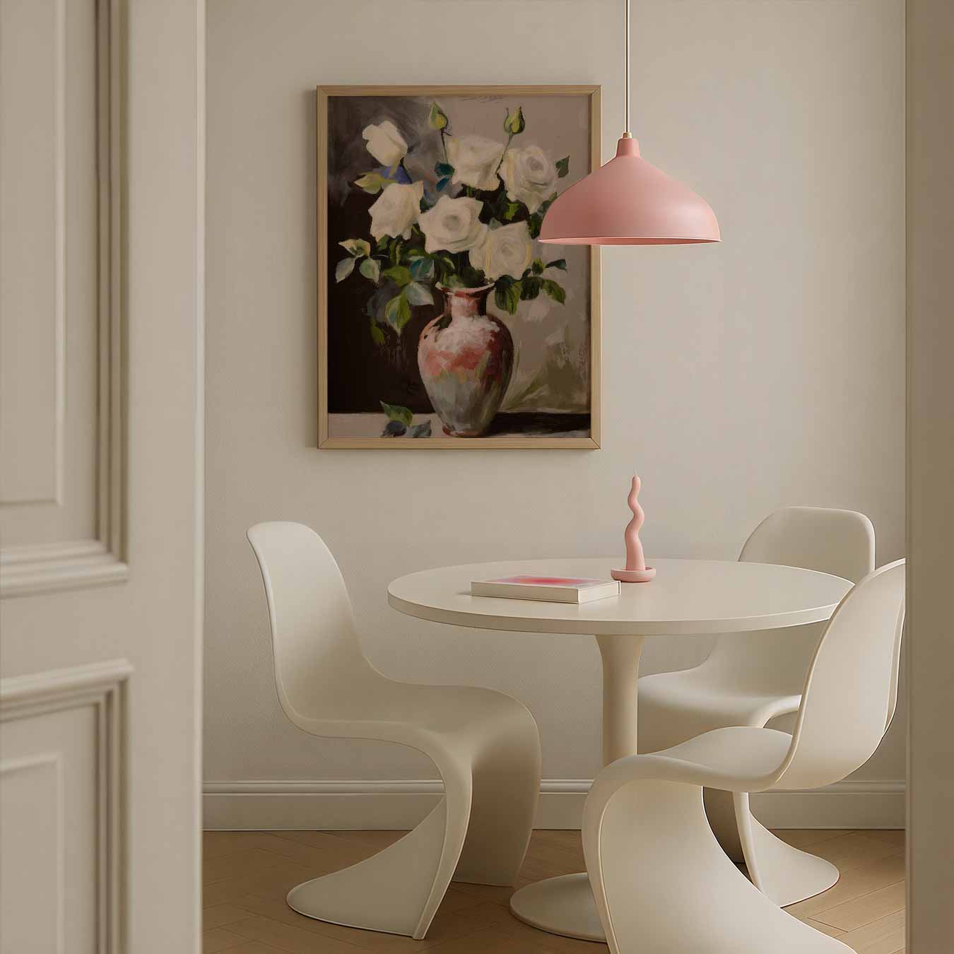 Elegante Witte Rozen Poster-WallArtistic