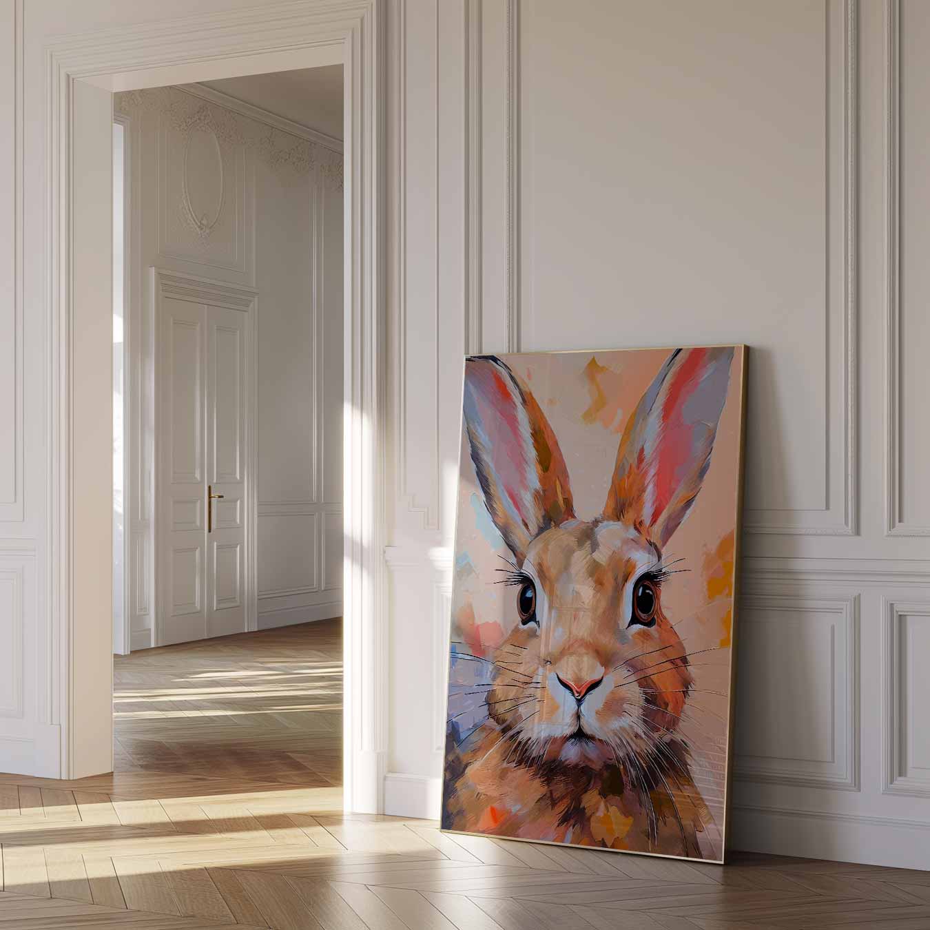 Vrolijke Konijn Portret Poster-WallArtistic