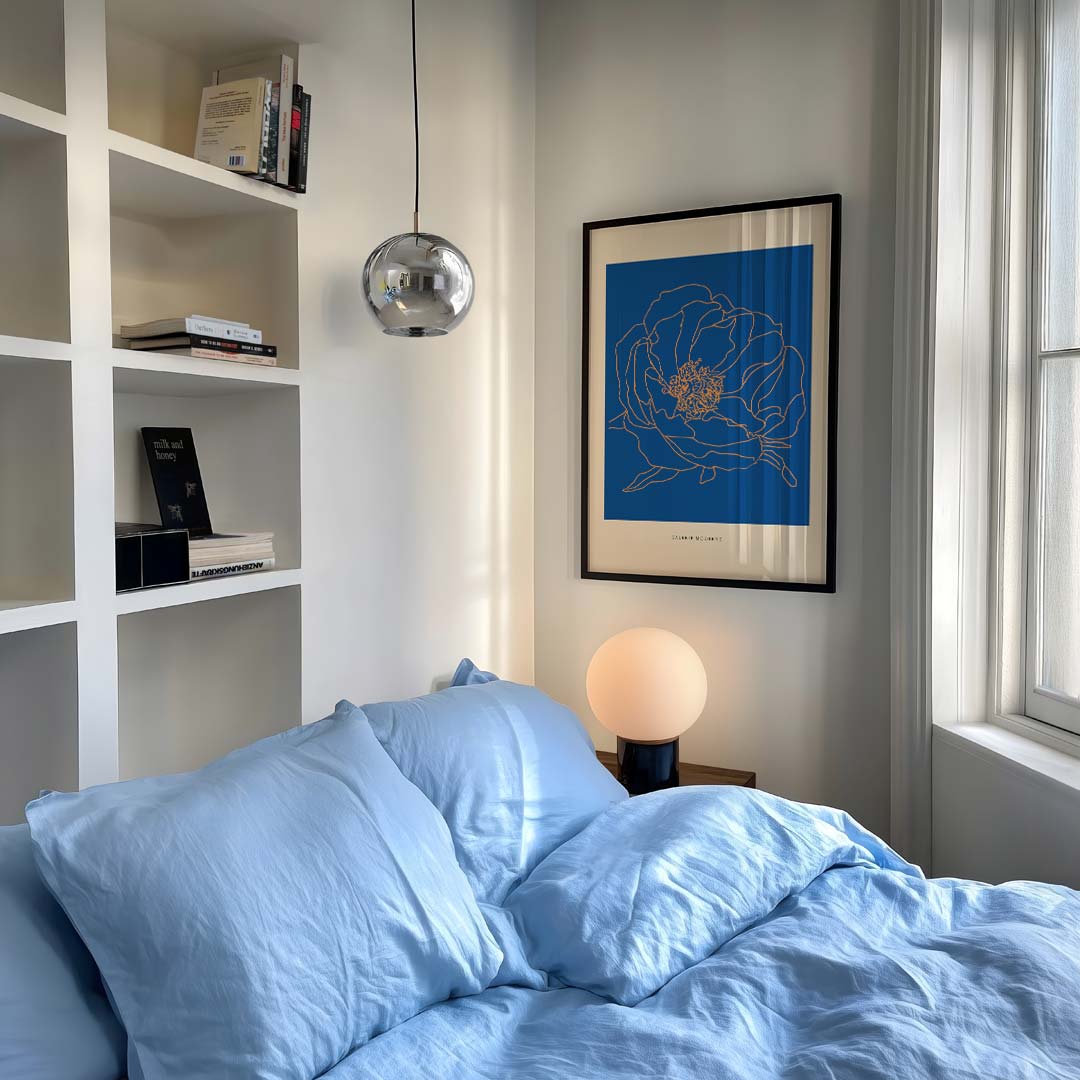 Moderne Bloemenlijn Kunstposter-WallArtistic