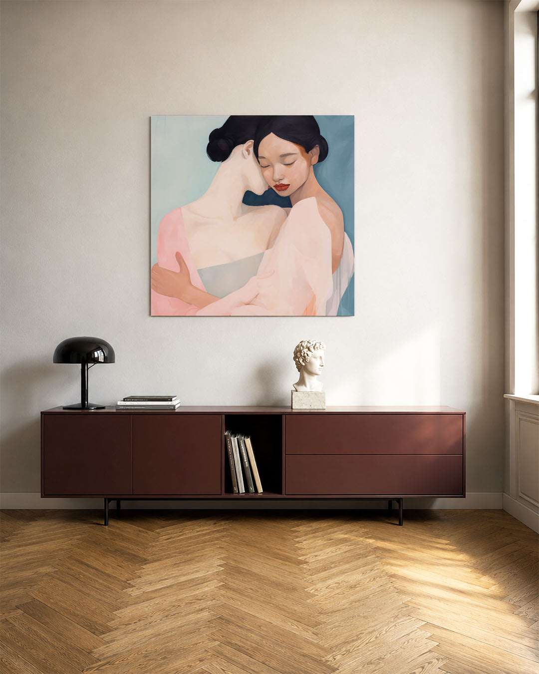Intieme omhelzing Kunstwerk