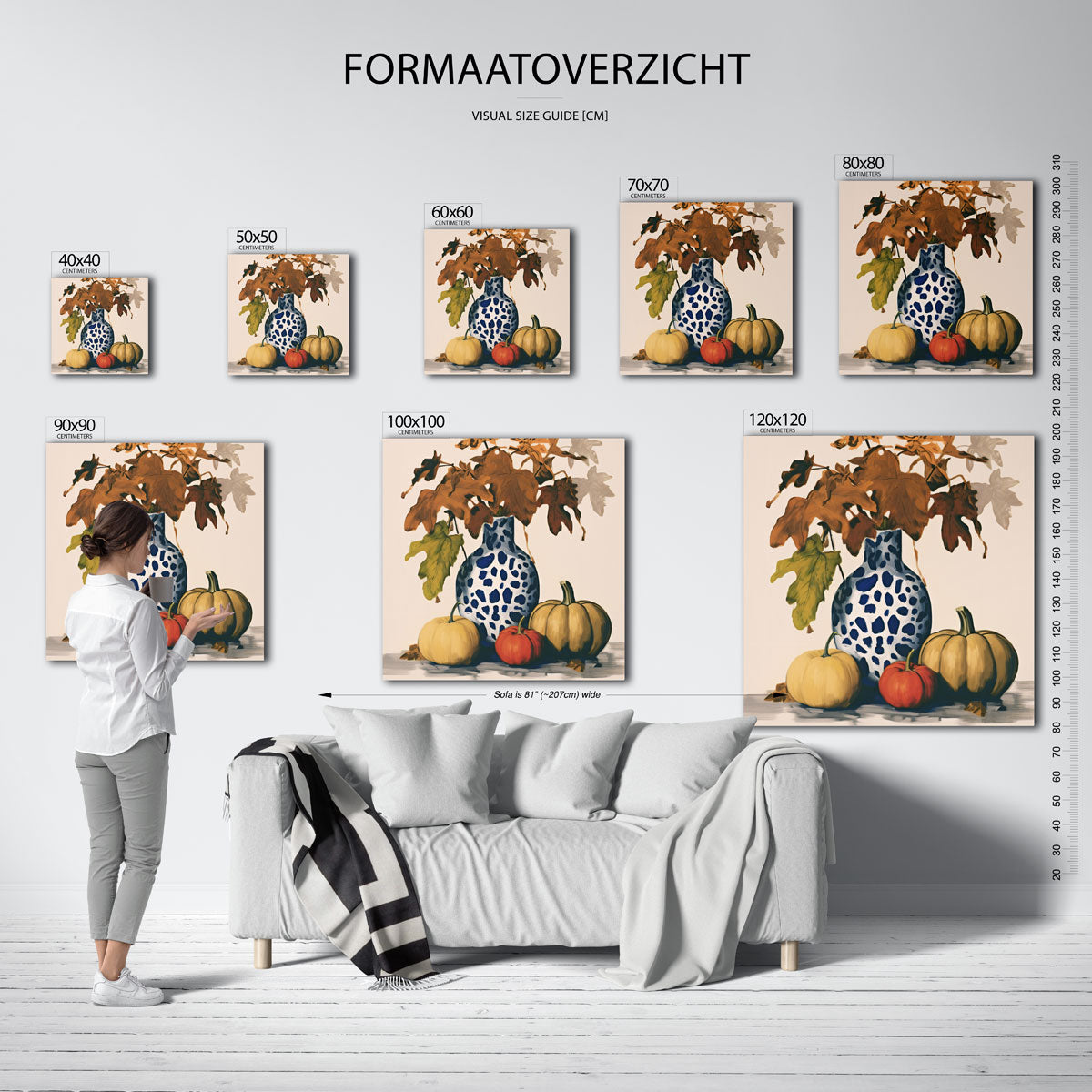 Herfstbladeren en pompoenen Poster