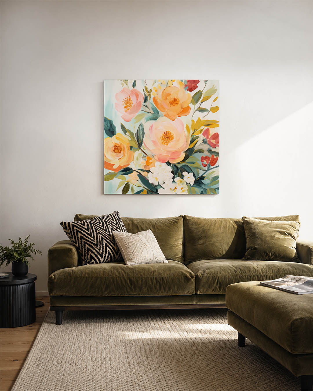 Bloemrijke kleurenexplosie Kunstwerk