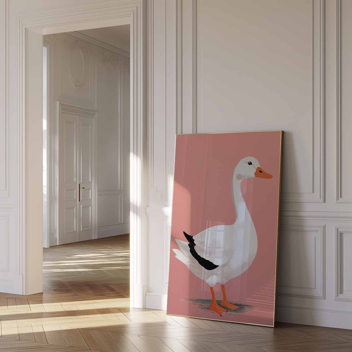 Elegante Gans Illustratie Poster-WallArtistic