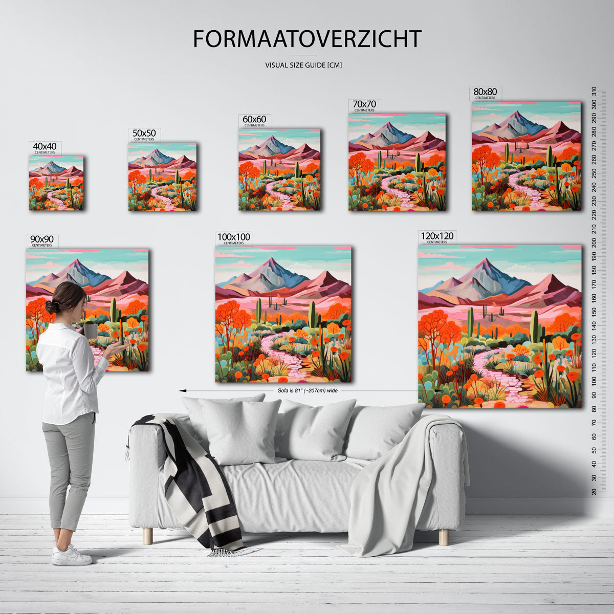 Berglandschap met cactussen Poster