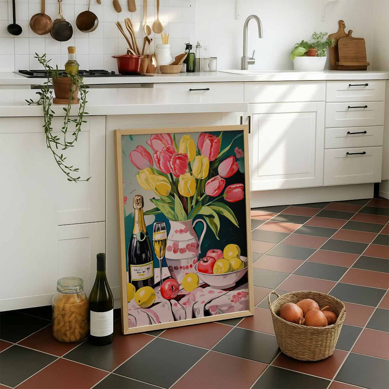 Bloemen en Bubbels Poster-WallArtistic