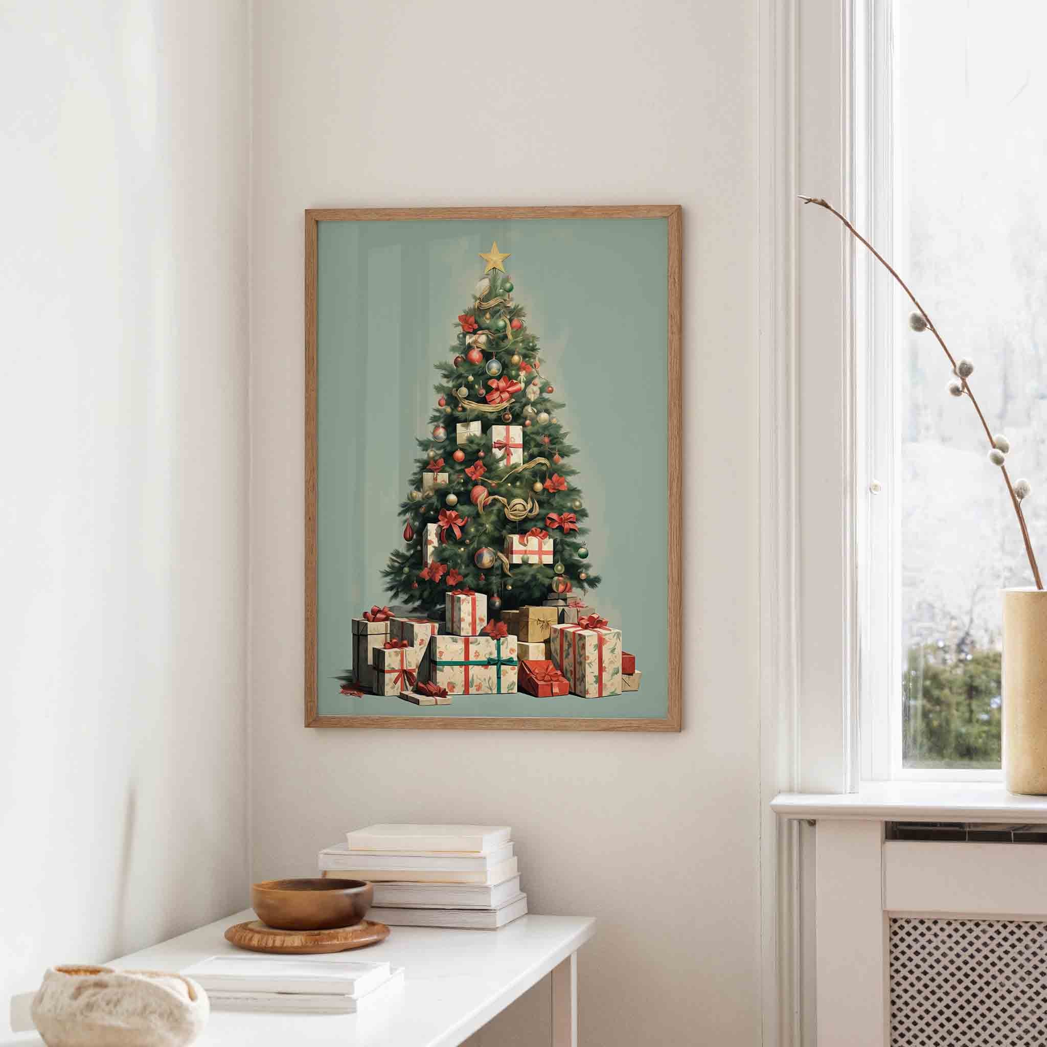 Kerstboom met cadeaus Poster