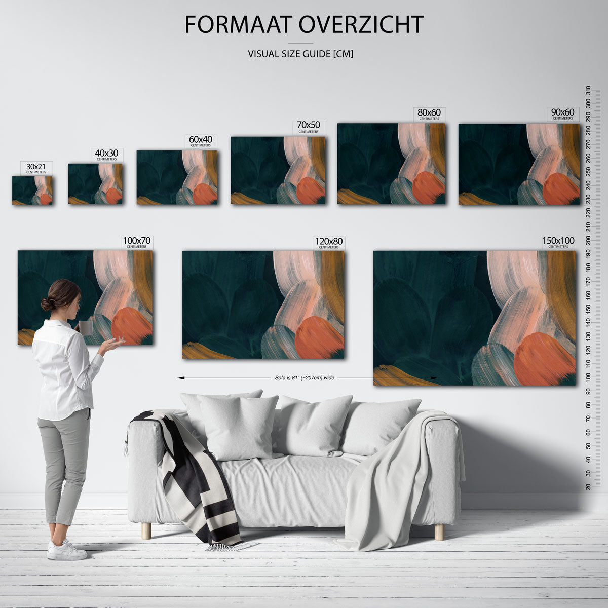 Abstracte penseelstreken Poster