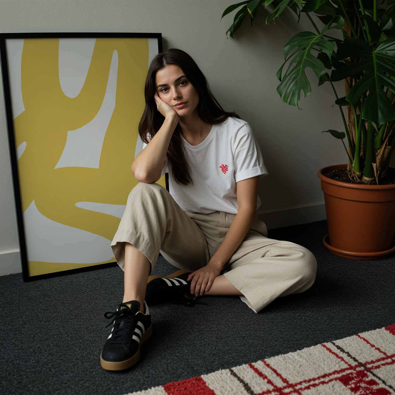 Vrolijke Gele Kunstprint Poster-WallArtistic