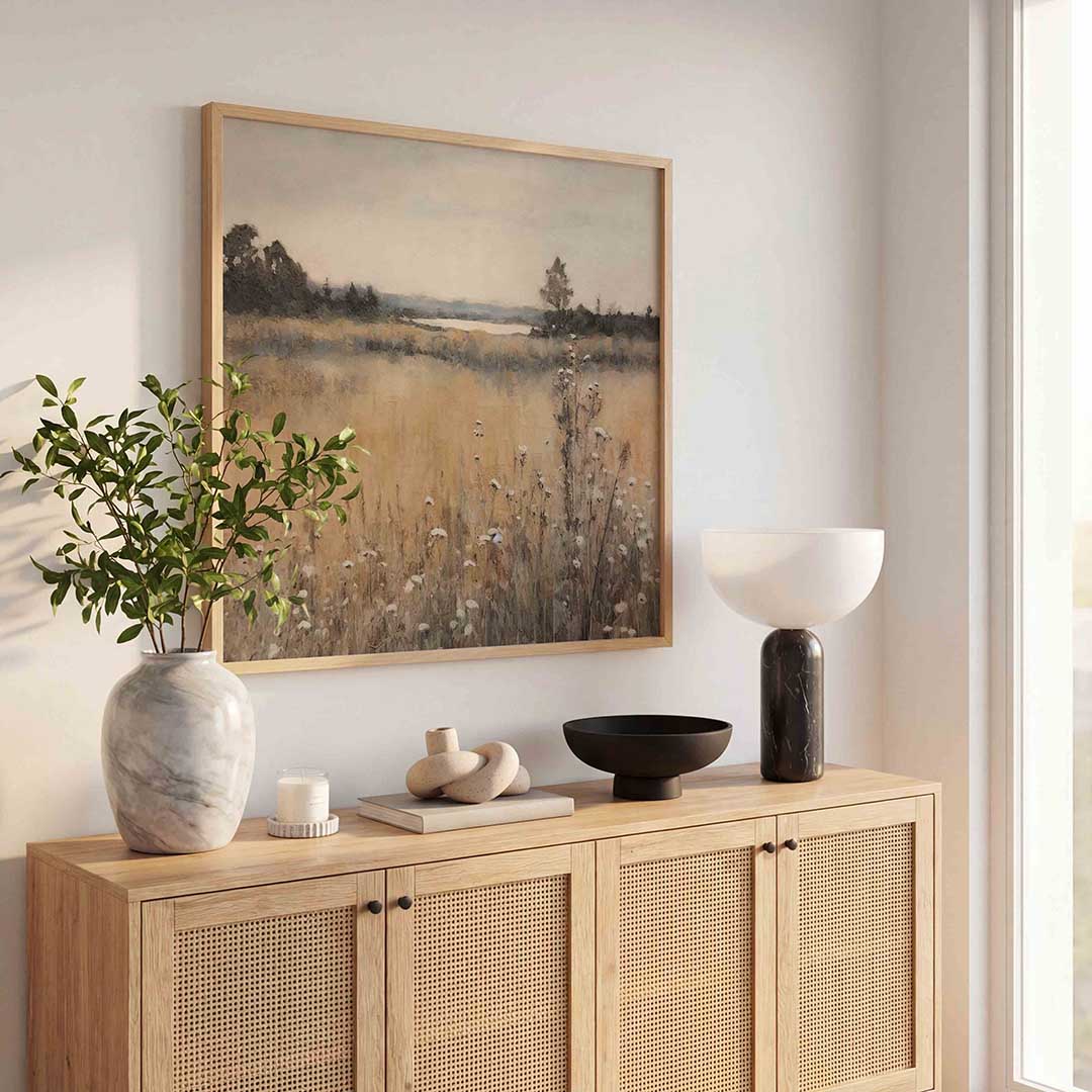 Landschap met bloemen Poster