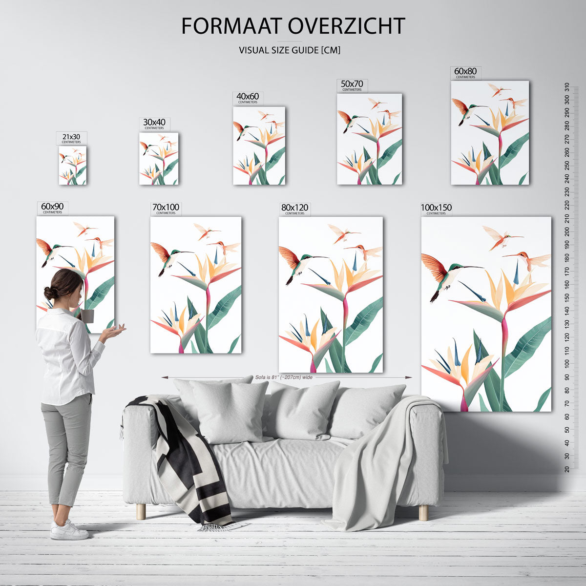 Kolibries en bloemen Poster
