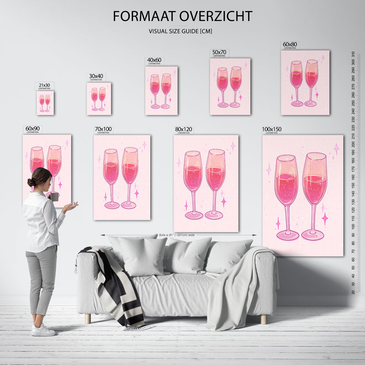 Twee glazen met roze drank Poster