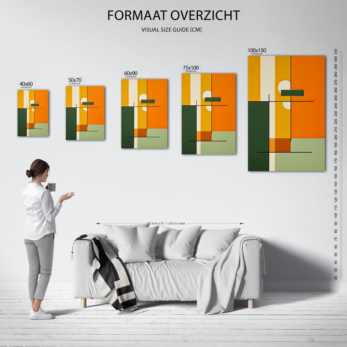 Geometrische kleurencompositie Kunstwerk