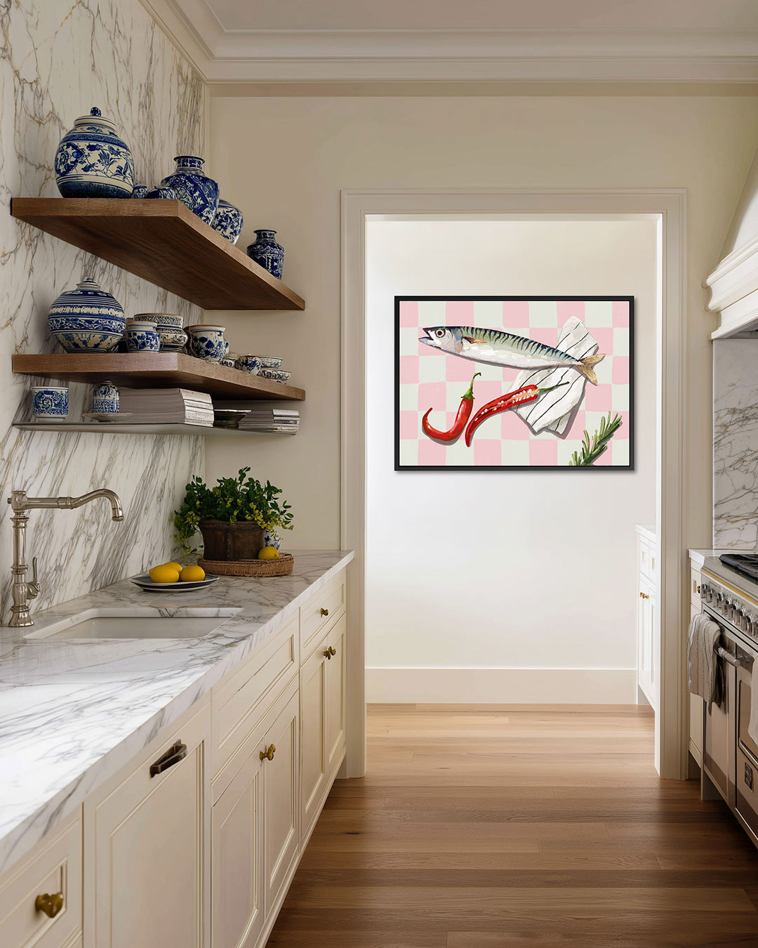 Vrolijke visschotel Kunstwerk