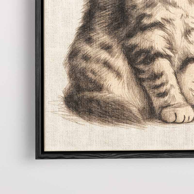 Elegante Kat Schets Kunstwerk-canvas-dibond-plexiglas-wanddecoratie-WallArtistic