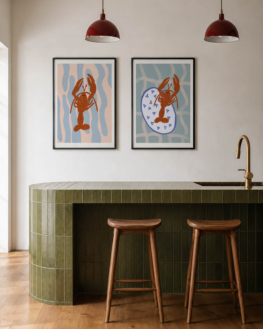 Kleurrijke kreeft Posterset