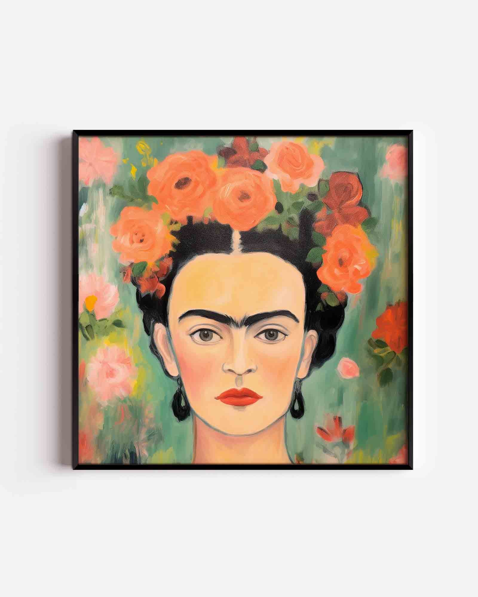 Portret met bloemen Poster