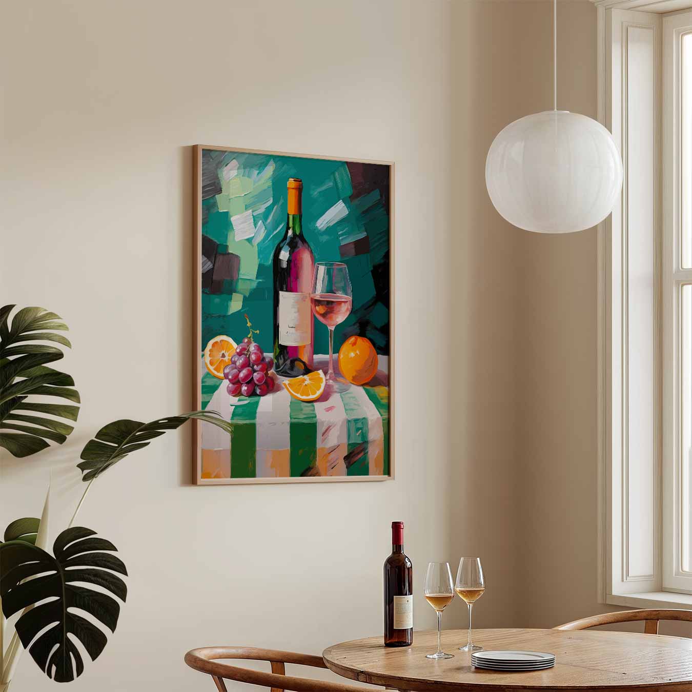 Stijlvolle Wijn en Vruchten Poster-WallArtistic
