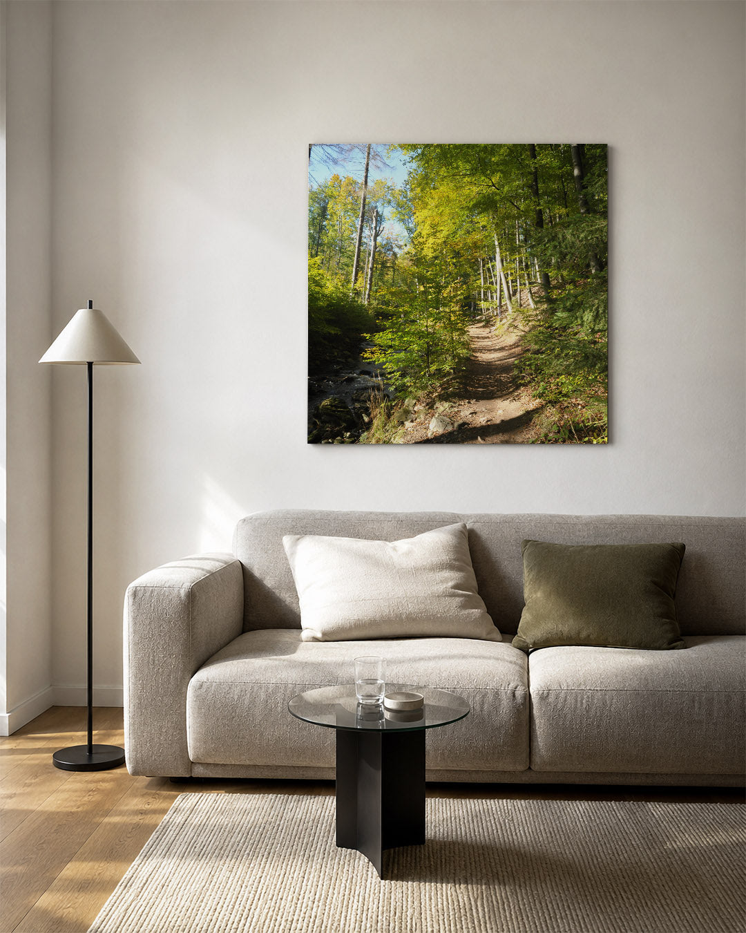 Boswandeling in zonlicht Kunstwerk