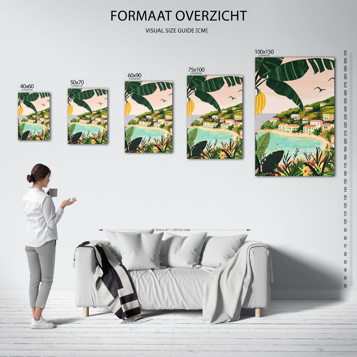 Tropisch kustlandschap Kunstwerk