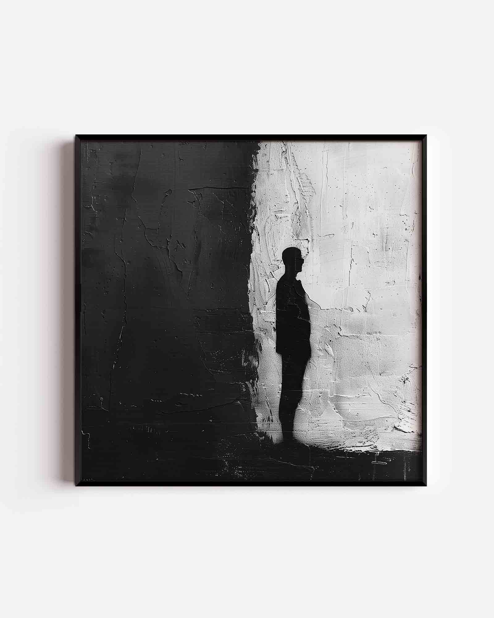 Silhouet tegen textuur Poster