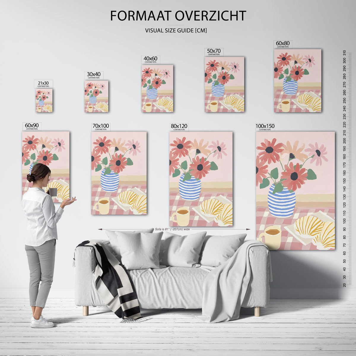 Bloemen en ontbijt Poster
