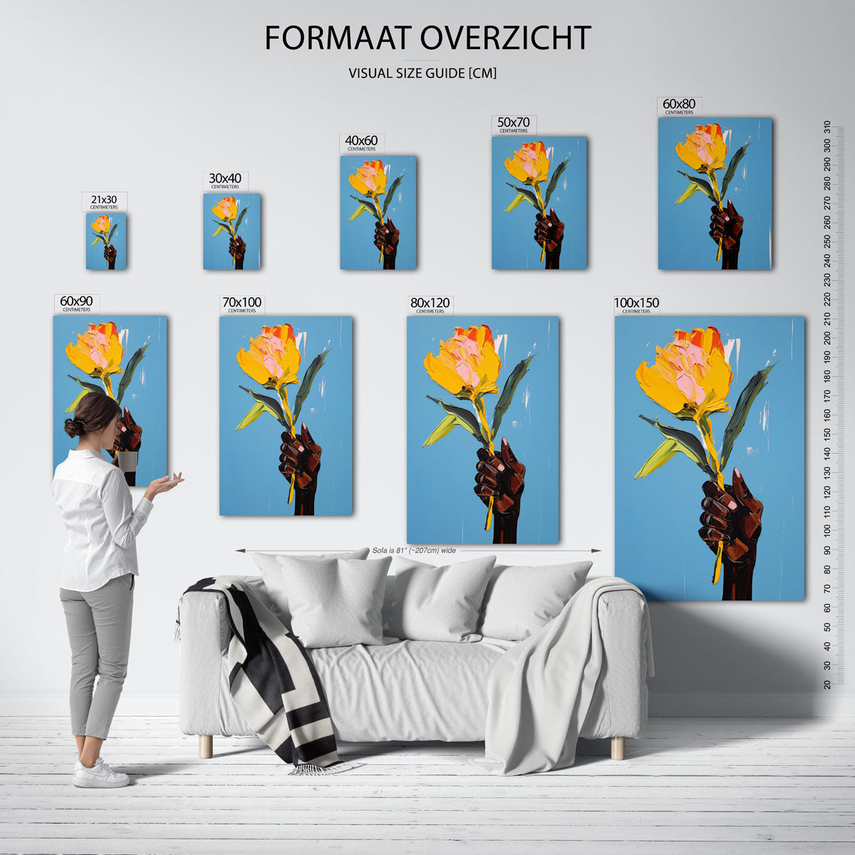 Hand met bloem Poster