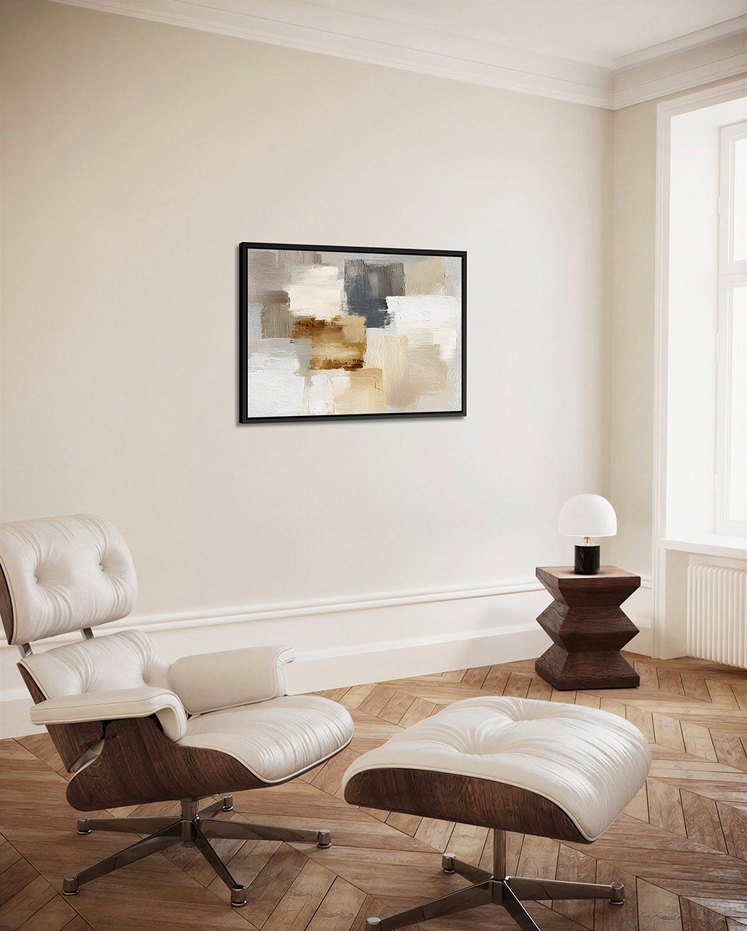 Neutrale kleuren compositie Kunstwerk