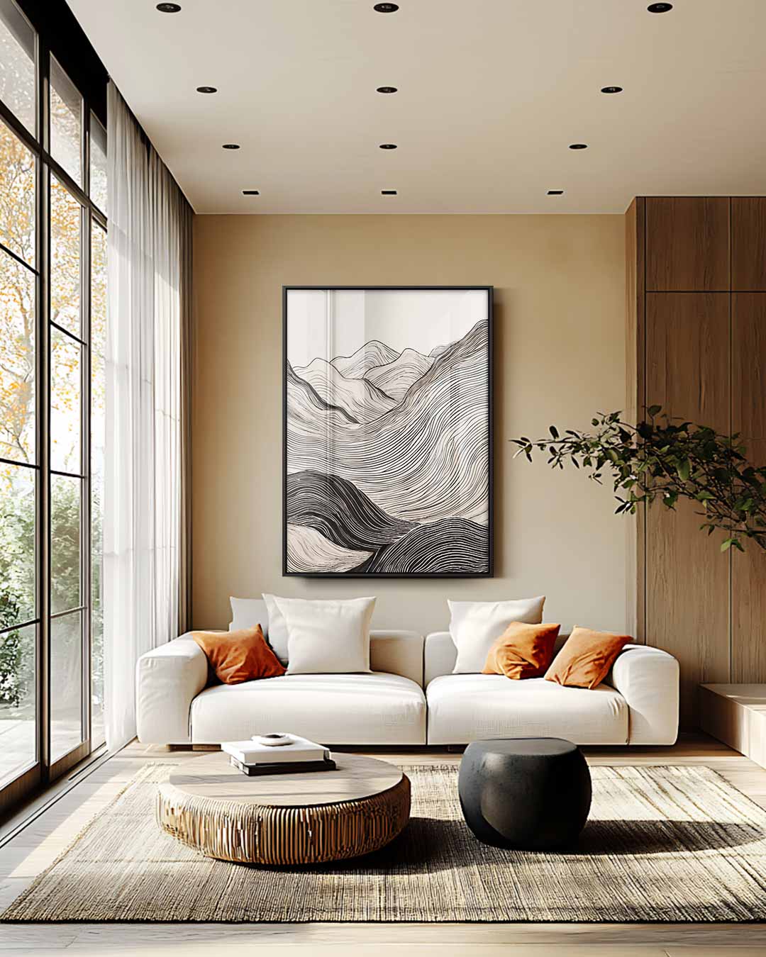 Linnen Bergenlandschap Kunstwerk-canvas-dibond-plexiglas-wanddecoratie-WallArtistic